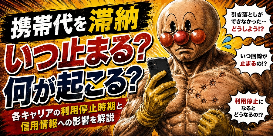 携帯代を滞納｜いつ止まる？何が起こる？各キャリアの利用停止時期と信用情報への影響を解説